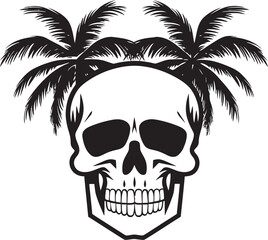 Palmskull Oasis Palm Vector Design Palm Cranium Skull Symbol Emblem