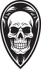 SurfSkull Shorebreak Skullhead Vector Symbol BreakSkull Wave Surfboard Skull Icon