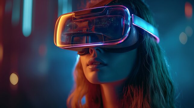 girl in virtual reality goggles
