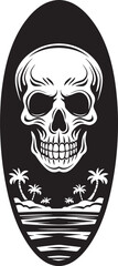 WaveRider Skull Skullhead Symbol TideRider Skull Surfboard Logo