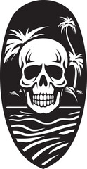SurfSkull Coastline Coastal Emblem WaveRider Skull Skullhead Symbol