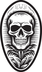 SurfSkull Shorebreak Surfboard Skull Design Breakwater Bones Skullhead Vector Emblem
