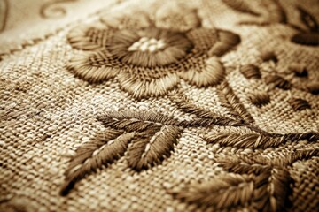Classic cross stitch needlework close-up.