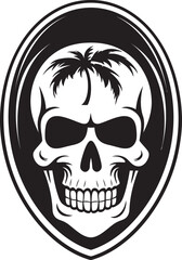 TideSkull Surf Beach Logo Icon BeachBones Break Surfboard Vector Emblem