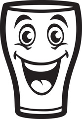 Joyful Brew Iconic Emblem for Smile Glass Beer Mug Smile On Tap Vector Logo Icon for Smile Beer Mug