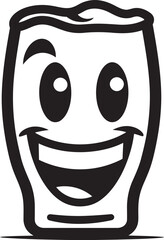 Joyful Sip Vector Logo Icon for Smile Glass Beer Mug Radiant Refreshment Emblem for Smile Glass Beer Mug