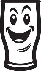 Elevate Happiness Logo Icon for Smile Glass Beer Mug Joy Overflow Vector Logo Design for Smile Glass Beer Mug