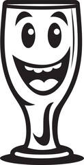 Elevate Happiness Logo Icon for Smile Glass Beer Mug Joy Overflow Vector Logo Design for Smile Glass Beer Mug