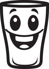 Elevate Happiness Logo Icon for Smile Glass Beer Mug Joy Overflow Vector Logo Design for Smile Glass Beer Mug