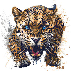Leopard. Hand drawn sketch for your design. Vector illustration.