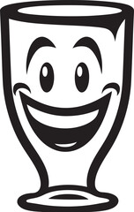 Joyful Brew Emblematic Design for Smile Glass Beer Mug Smile On Tap Vector Logo for Smile Glass Beer Mug
