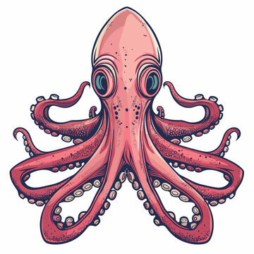 recommend clip art: Octopus vector illustration. Isolated octopus on white background.