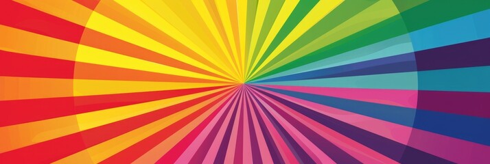 Fun Facts in Colorful Rainbow Radial Stripes Banner