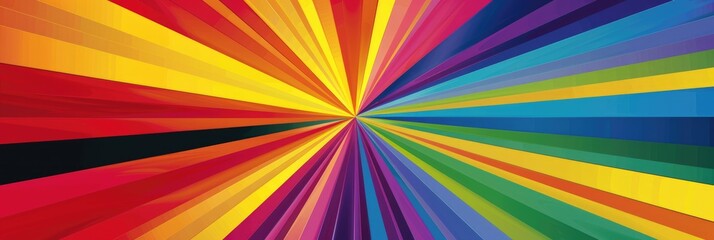 Fun Facts! banner with colourful radial stripes and rainbow background