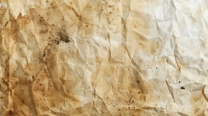 Grungy Moldy Brown Paper Background for Vintage or Antique Themes. Creased, Stained, and Textured with Copy Space. 16:9 Aspect Ratio