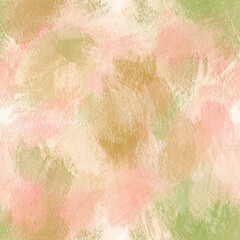 Abstract seamless pattern texture of pink, beige and green colors. Hand drawn acrylic illustration. Texture for print, fabric, textile and wallpaper. Colorful background.