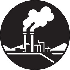 EcoVenture Vector Logo Icon for Smoke Stack Industry EcoStack Emblem Design for Smoke Stack Industry