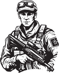 Armed Sentinel Assault Rifle Soldier Symbol Sentinel Warrior Soldier and Rifle Icon