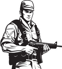 Strategic Sentinel Soldier with Assault Rifle Battlefront Defender Assault Rifle Symbol