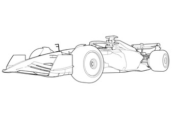 Silhouette F1 Car Vector