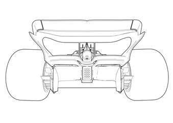 Silhouette F1 Car Vector