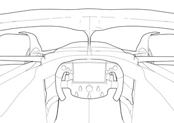 Silhouette F1 Car Vector
