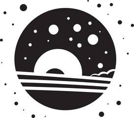 Cosmic Crest Iconic Space Emblem Galactic Glyph Logo Design for Space