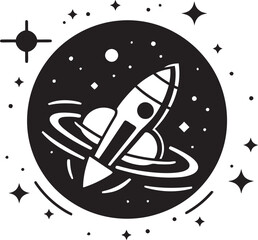 Astral Seal Icon for Space Interstellar Insignia Space Vector Emblem