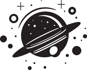 Cosmic Crest Space Logo Design Galactic Glyph Vector Space Icon