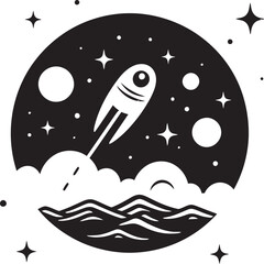 Interstellar Insignia Logo Design for Space Cosmic Crest Emblematic Space Icon