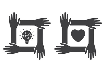 hand teamwork partnership icon