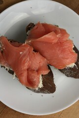 Bread and salmon