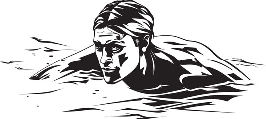 Dive Dynamo Symbolic Swim Emblem Stream Swift Icon Design for Swim Icon