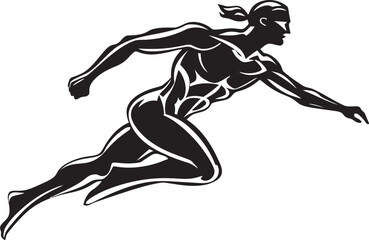 Swim Sprinter Vector Icon Emblem Water Wanderer Symbolic Swimmer Badge