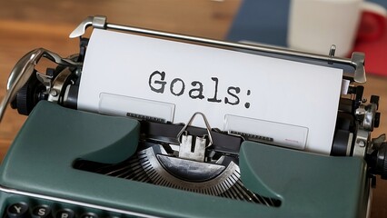 Typewriter, on the paper the word Goals is written