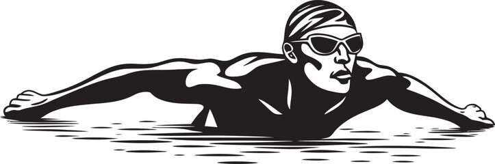 Swim Surge Symbolic Vector Badge Wave Warrior Iconic Swim Logo