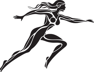 Aqua Arc Emblematic Logo Icon Swim Sprinter Symbol Design for Swimming