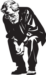 Dismal Guardian Emblematic Vector Logo Weary Wanderer Iconic Emblem of Fatigue