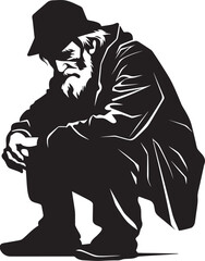 Doleful Guardian Symbol of Deep Despair Fading Vigor Emblematic Vector Icon