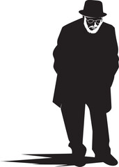 Heavy hearted Sage Emblematic Vector Icon Dismal Guardian Symbol of Darkened Spirit