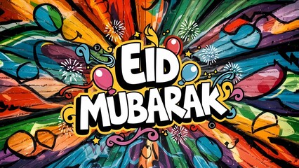 A poster for the greeting card Eid Mubarak