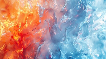 Fototapeta na wymiar Abstract art depicting the clash of fiery and icy textures, soft tones, fine details, high resolution, high detail, 32K Ultra HD, copyspace