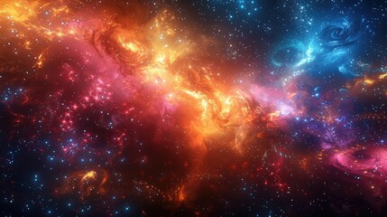 Cosmic explosion of colors in an abstract galactic scene, soft tones, fine details, high...