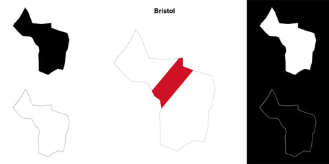 Bristol blank outline map set