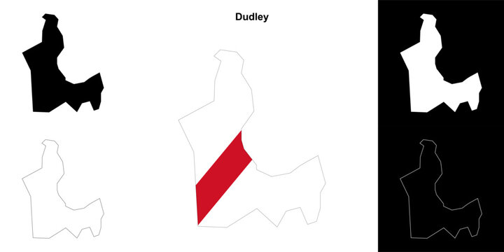 Dudley blank outline map set