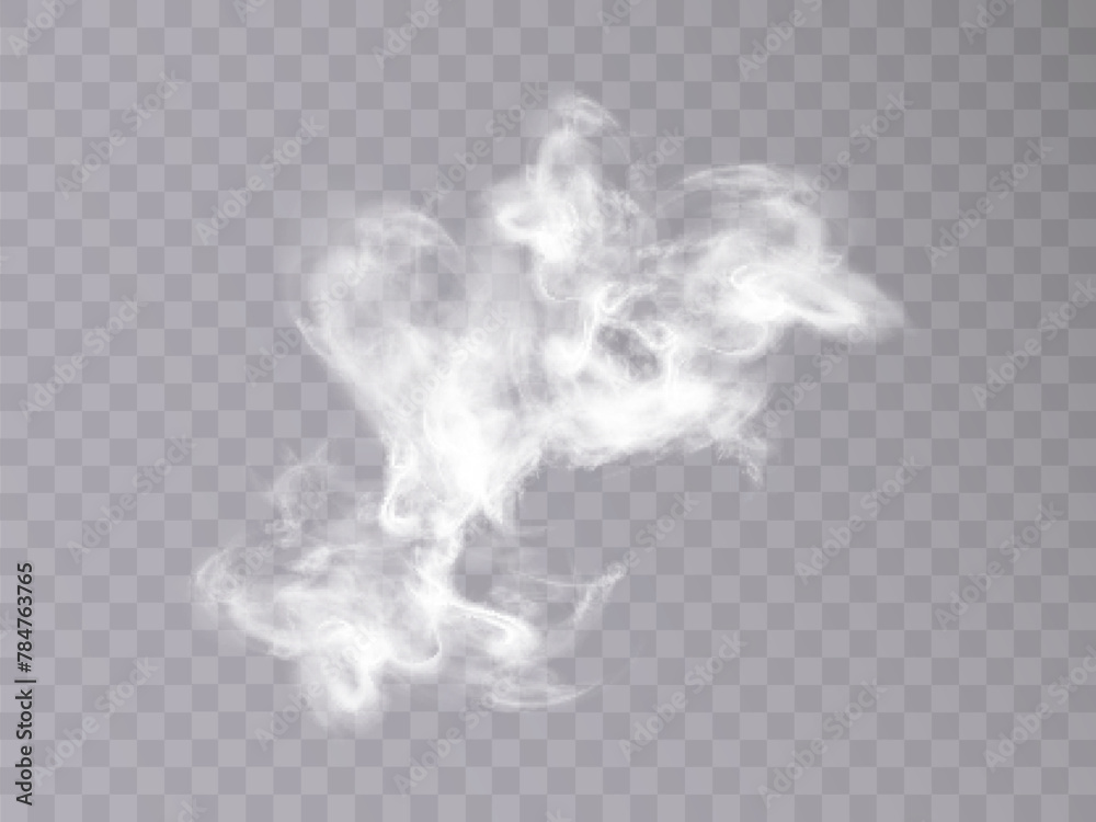 Aufkleber White vector smoke, cloudy, fog background PNG effect. Fog or smoke isolated on transparent background with overlay effect. Vector