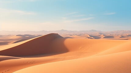 Fototapeta na wymiar sand dunes in the desert, infinite horizon of sand