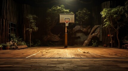 Basketball court - obrazy, fototapety, plakaty