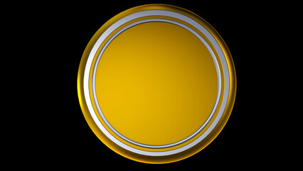 
Gold and silver base circle. 3D rendering from the front with metallic type material. - obrazy, fototapety, plakaty