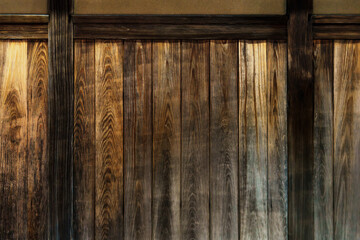 木製のデザインされた壁の素材